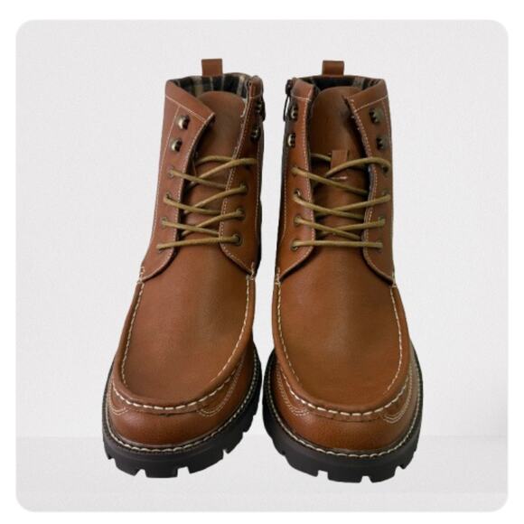 Bruno Marc Men's  Ankle Boots Faux Fur Lining Motorcycle  Size 13 NEW # M355 - Picture 1 of 11